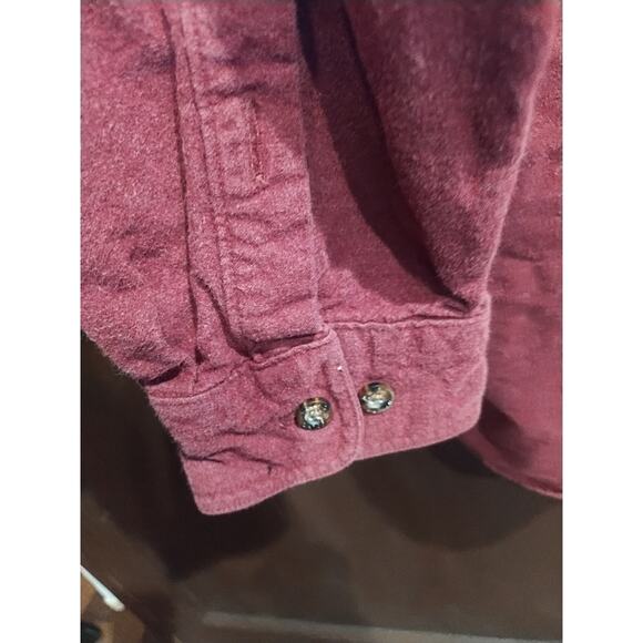 Woolrich Holiday Chamois Flannel Men's 2XL Burgundy Button Long Sleeve Pocket - Picture 5 of 5
